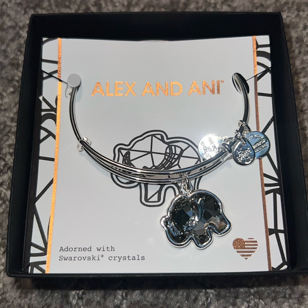 Alex and Ani elephant bracelet with Swarovski crystals